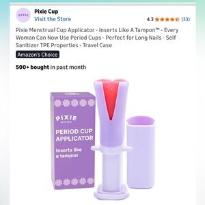 Pixi Period Cup Applicator - Lavender and Scarlet